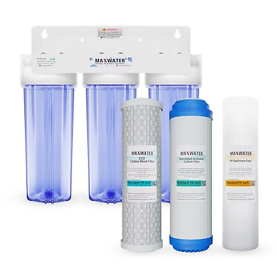 #ad Whole House Water Filter System 2.5quot; x 10quot; Three Stage Filtration 3 4quot; Inlet $104.95