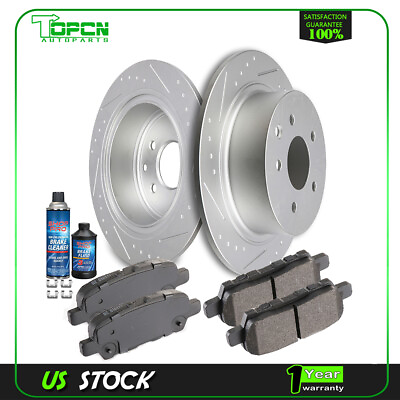 #ad 4X Ceramic Brake Pads and 2X Rotors Rear For Nissan Maxima 2004 2008 Slotted $88.69