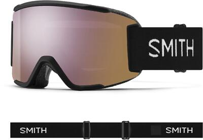 #ad NEW Smith Squad S Low Bridge Fit Goggles Chromapop Everyday Rose Gold Mirror $91.95