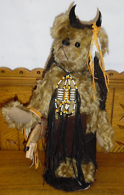 #ad Pat Lyons Free Spirit Bears Jointed Indian Teddy Bear Buffalo Clan 14quot; $59.99