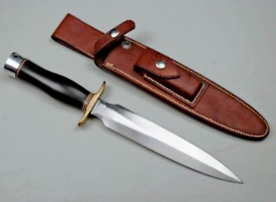 #ad CUSTOM HANDMADE D2 STEEL HUNTING DAGGER BOWIE KNIFE WITH MICARTA HANDLE amp; SHEAT $75.99
