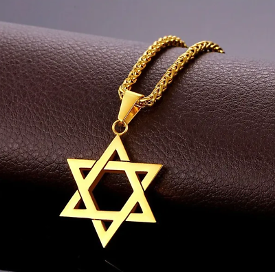 #ad Gold Jewish Star of David Necklace $11.99