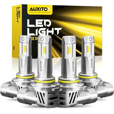 #ad 4x AUXITO 9005 9006 LED Combo Headlight Bulbs High Low Beam Kit Extremely White $61.74