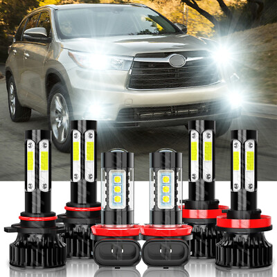 #ad For Toyota Highlander 2014 2019 6x LED HeadlightFog Light Bulbs Combo Kit 6000k $39.99