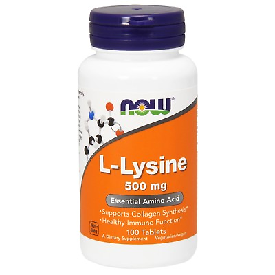 #ad NOW Foods L Lysine 500 mg 100 Tablets Collagen Synthesis amp; Immune Function $5.99
