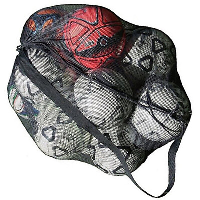 #ad Soccer Storage Net Bag Mesh Equipment Portable Bag Soccer Mesh Bag $17.44