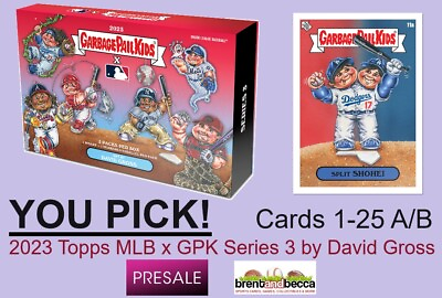 #ad 2023 Topps MLB x GPK Series 3 David Gross YOU PICK Complete Your Set PRESALE $3.99