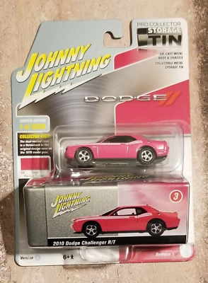 #ad Johnny Lightning 2010 Dodge Challenger R T 1:64 Diecast Car Storage Tin VB R1 #3 $9.78
