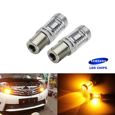 #ad Pair P21W 1156 BA15s 15 SMD Chip LED Side Indicator Turn Signal Light Amber 1141 $10.99