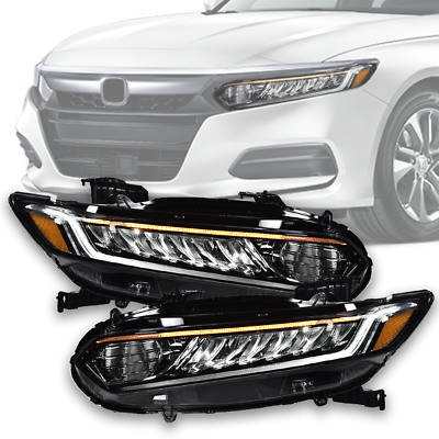 Fit For 2018 2020 Honda Accord LED DRL Headlight Assembly LeftRight Side Black $260.90