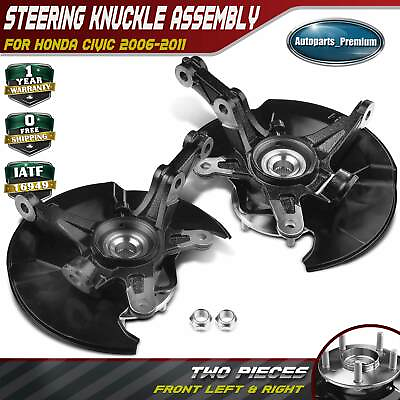 #ad 2Pcs Front Steering Knuckle amp; Wheel Hub Bearing Assembly for Honda Civic 06 11 $179.99