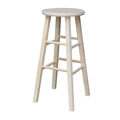 #ad Wood 30quot; Round Top Bar Stool Unfinished $34.57