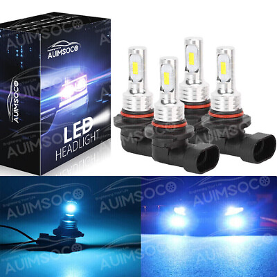 #ad 9005 9006 LED Headlights Kit Combo Bulbs Blue 8500K High Low Beam Super Bright $24.99