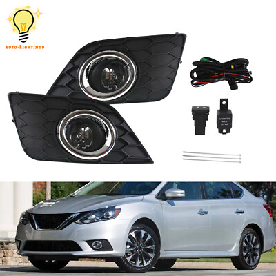 #ad Pair of Front Fog Lights Bumper Lamps w Switch kits For 2016 2019 Nissan Sentra $28.99