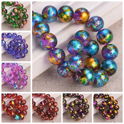 #ad Shiny Coated Round 6mm 8mm 10mm Crystal Glass Loose Beads For Jewelry Making $2.30