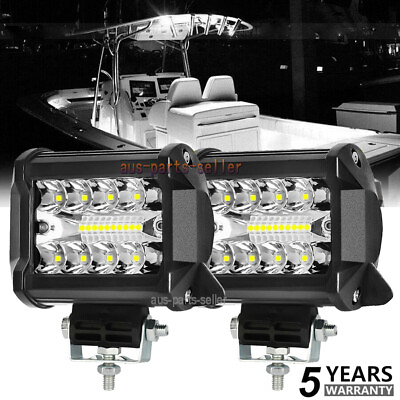 #ad 2PCS 4#x27;#x27; Spreader LED Lights Pods Spot Lights Marine Deck Mask Lights Boat 12V $14.84