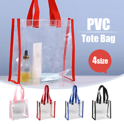 #ad Clear Tote Bag Portable Shoulder Bag Shopping Bag Transparent PVC Gifts Handbag $8.10