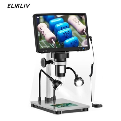 #ad Elikliv 7#x27;#x27; LCD Digital Microscope 1200X Screen 12MP Soldering Microscope Adults $76.58