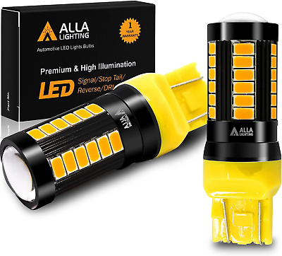 #ad Alla Lighting 2800Lm 7440 7443 LED Turn Signal Lights Bulbs Amber Yellow T20 74 $31.85