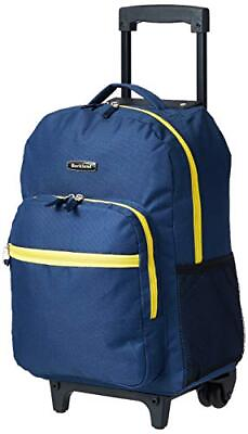 #ad Rockland Double Handle Rolling Backpack Navy 17 Inch $53.52