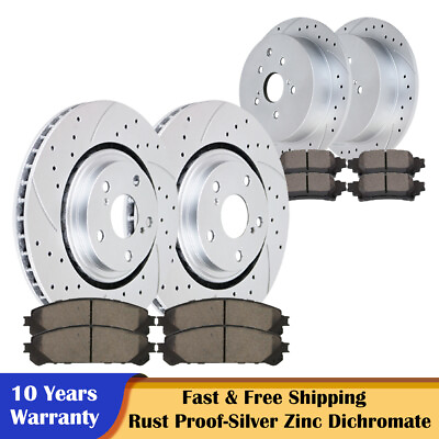 #ad Front Rear Brake Disc Rotors and Ceramic Pads for Toyota Sienna Highlander Lexus $308.77