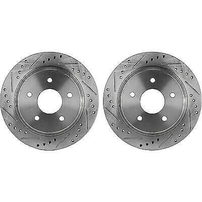 #ad FITS Disc Brake Rotor For 1997 2005 GMC Jimmy Rear Cross Drilled Slotted Set of $109.42