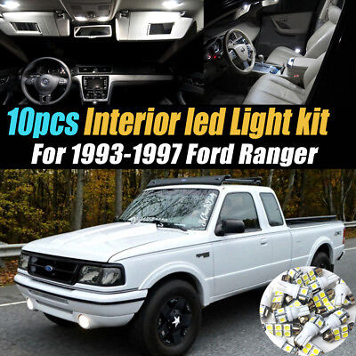 #ad 10Pc Car Interior LED Super White Light Bulb Kit for 1993 1997 Ford Ranger $14.54