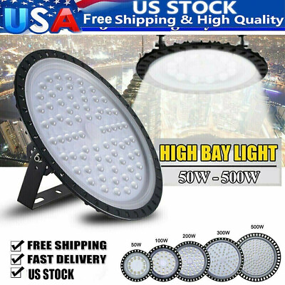 #ad 500W 300W 200W 100W 50Watt UFO LED High Bay Light Warehouse Shop Lighting Lamp $19.99