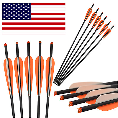 16 22quot; Carbon Arrows Crossbow Bolts for Archery Bows Hunting Target Shooting $35.99
