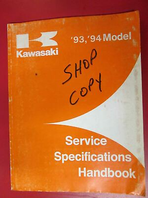 #ad 93 94 Kawasaki Service Specifications Handbook 1993 1994 $9.99