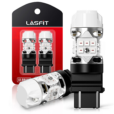 #ad Lasfit LED Brake Tail Light Bulb Canbus 3157 3757 Error Free Red Super Bright 2X $59.99
