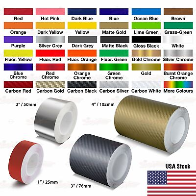 1quot; 2quot; 3quot; 4quot; Roll Vinyl Pinstriping Pin Stripe Solid Line Car Tape Decal Stickers $11.95