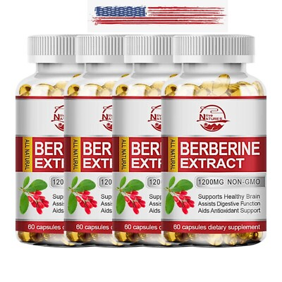 #ad 4x High Strength Berberine HCl 1200mg Berberine Supplement Blood Sugar Health $10.74