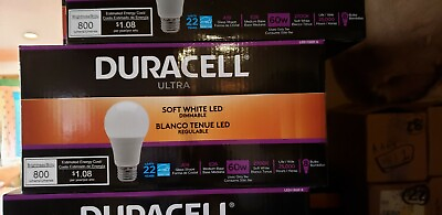 #ad Duracell Ultra LED Light Bulb Soft White Dimmable 60w 2700k 8 Pack $19.30