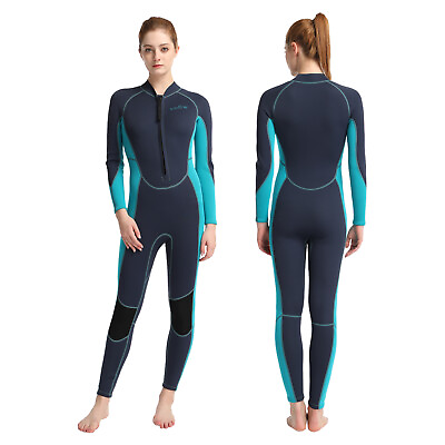 #ad Women Full Wetsuit Zip 3mm Neoprene Swim Diving Surfing Snorkeling Long Sleeve $32.29