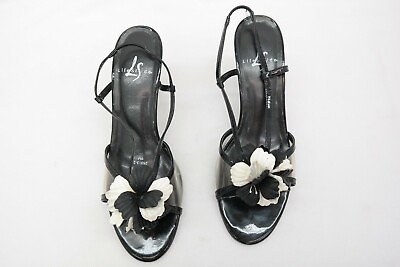 #ad LifeStride Black High Heel Pump Sandals Size 9 M w Flower TF $29.39