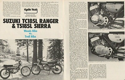 1974 Suzuki TC185 Ranger vs TS185 Sierra 9 Page Vintage Motorcycle Test Article $15.19
