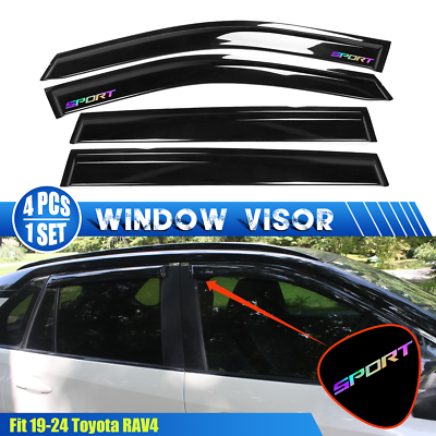#ad Fits 19 23 Toyota RAV4 Window Visors Vent Rain Guard Shade w Laser Sport $49.99