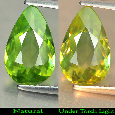 #ad #ad Greenish Yellow Titanium Rainbow Spark Sphene 2.79 Ct Pear 13.3 x 8.4 Mm Natural $280.99