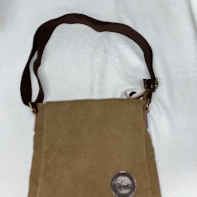 #ad MulFee unisex Brown Canvas Messenger Bag Adjustable Strap 12”x 11” $26.99