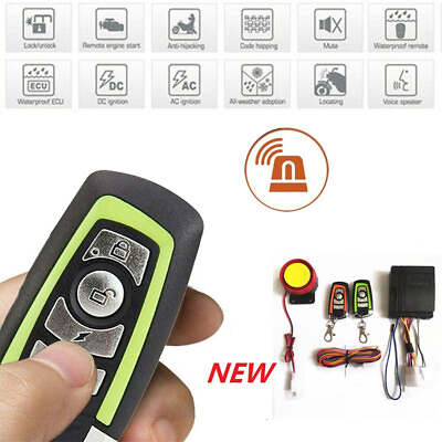 #ad For Motorcycle Scooter ATV Security Alarm System Anti theft Remote Control Start $14.09