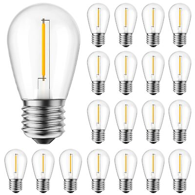 #ad 25 Pack LED 0.6W Replacement Light Bulbs Outdoor String Light Bulbs $25.36