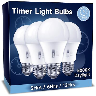 #ad Timer LED Light Bulbs 13W 100W Equivalent LED Bulb Built in Automatic Timer 5... $47.28