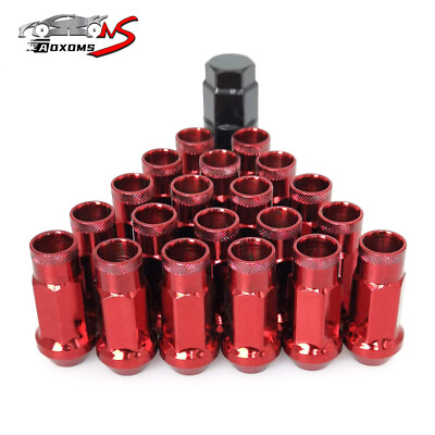 #ad 20pcs Red Racing Extended Open End Tip Steel Wheel Lug Nuts M12x1.5 Adapter $25.99
