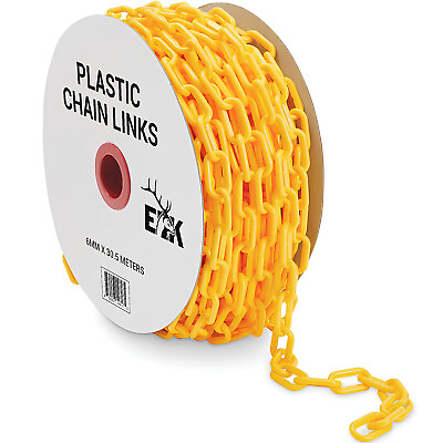 #ad ELK Weatherproof Yellow Plastic Safety Barrier Chain Link 100 Ft $26.99