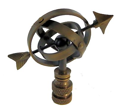 #ad ANTIQUE BRASS SUNDIAL LAMP SHADE FINIAL TF 25 $16.90