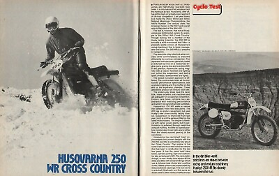 1977 Husqvarna 250 WR Cross Country Vintage 7 Page Motorcycle Test Article $14.85