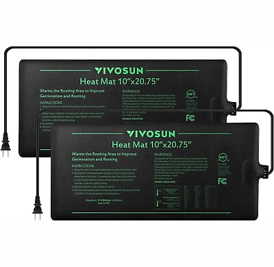 #ad VIVOSUN 2 Packs Seedling Heat Mat 10quot; x 20.75quot; Warm Hydroponic Plant Germination $24.99