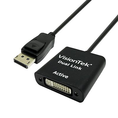 #ad VisionTek DisplayPort to DVI D Dual Link Active Adapter 7 Inches Male to Fem $56.90