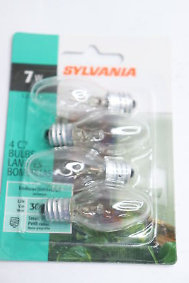 #ad 4 Pk Sylvania Light Bulb Clear 7W 120V 7C7 BL 4PK $3.08